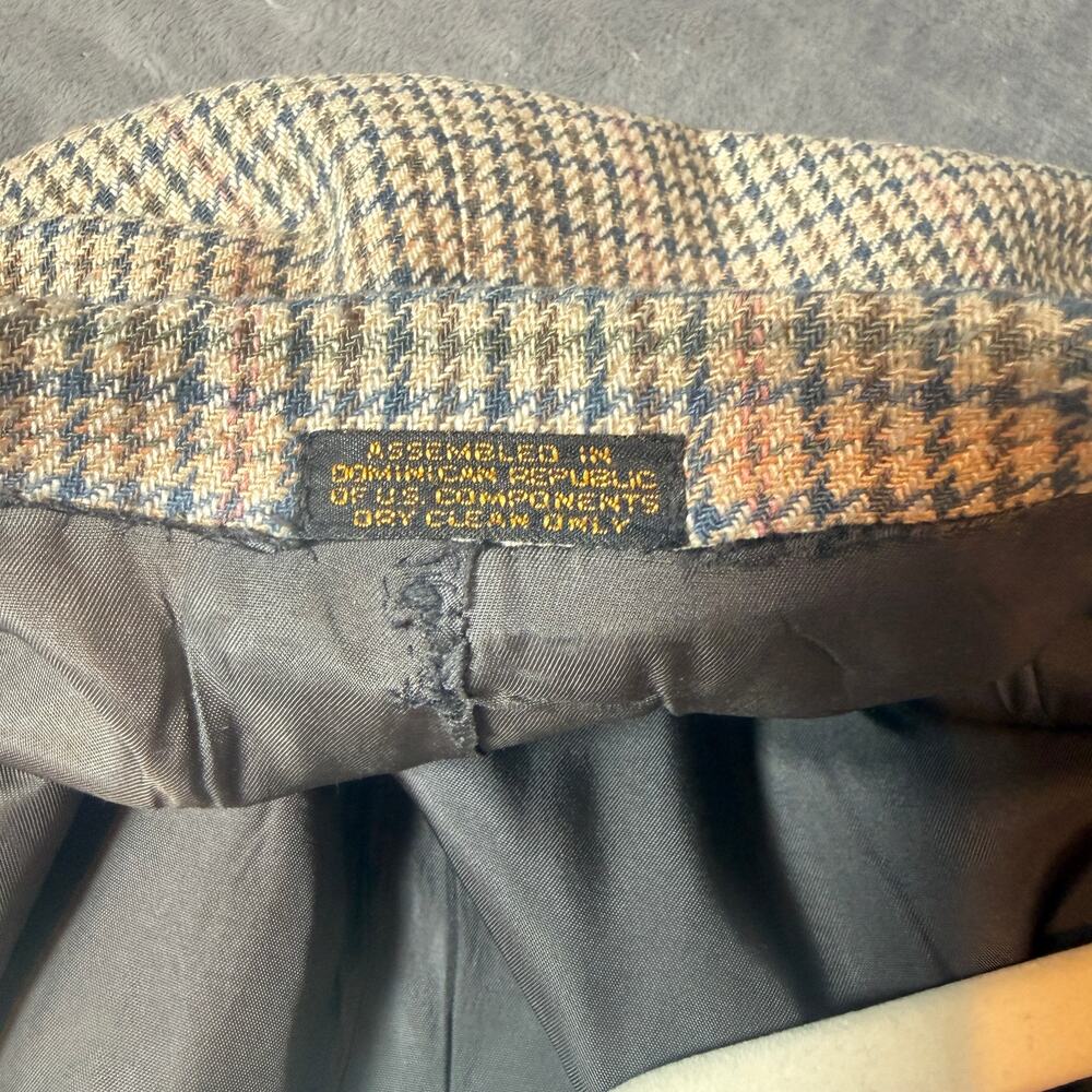 Vintage Oscar De La Renta Houndstooth Tweed Blazer Mens 40R Wool Sport Coat - Picture 7 of 7